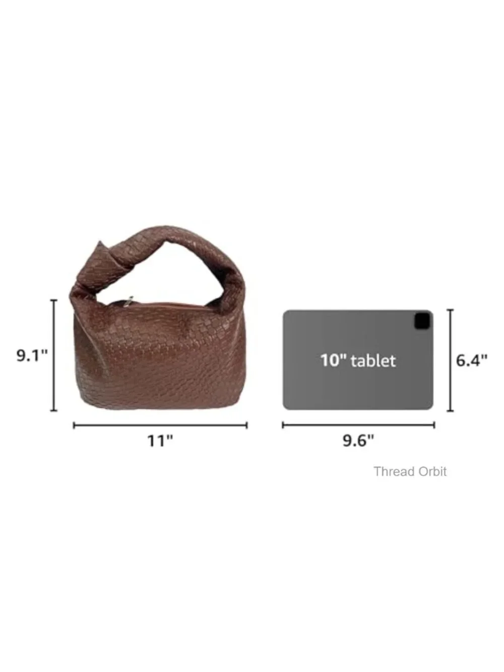 Woven Hobo Bag Faux Leather Knot Strap Handbags Clutch Purse Zipper
